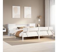 vidaXL Bookcase Bed without Mattress White 200x200 cm Solid Wood Pine