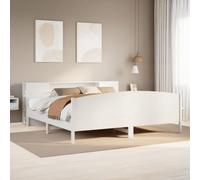 vidaXL Bookcase Bed without Mattress White 200x200cm Solid Wood Pine