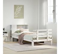 vidaXL Bookcase Bed without Mattress Bed White Small Single Solid Wood Pine