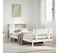 vidaXL Bookcase Bed without Mattress Bed White Small Single Solid Wood Pine