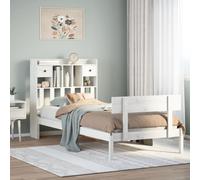 vidaXL Bookcase Bed without Mattress White 75x190 cm Small Single Solid Wood Pine