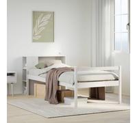 vidaXL Bookcase Bed without Mattress White 75x190 cm Small Single Solid Wood Pine