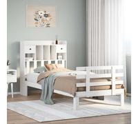 vidaXL Bookcase Bed without Mattress White 75x190 cm Small Single Solid Wood Pine