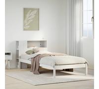 vidaXL Bookcase Bed without Mattress White 75x190 cm Small Single Solid Wood Pine