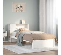 Bookcase Bed without Mattress White Small Single Solid Wood Pine vidaXL