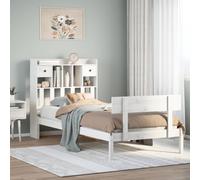 vidaXL Bookcase Bed without Mattress White 90x190 cm Single Solid Wood Pine