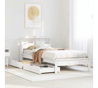 vidaXL Bookcase Bed without Mattress White 90x190 cm Single Solid Wood Pine
