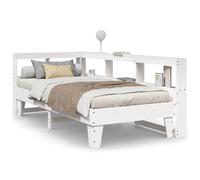 vidaXL Bookcase Bed without Mattress White 90x190cm Solid Wood Pine bed