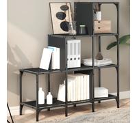 vidaXL Bookcase Black 92x30x102 cm Engineered Wood and Metal