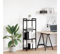 Bookshelf Black Oak 40x30x119cm Engineered Wood Tiered Industrial Durable Shelf