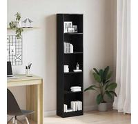 Vidaxl Bookcase Black Oak 40X24X176 Cm Engineered Wood