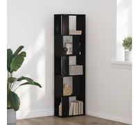 vidaXL Bookcase Black oak 45 x 23.5 x 162.5 cm Engineered wood