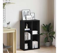 Vidaxl Bookcase Black Oak 50X25X80 Cm Engineered Wood