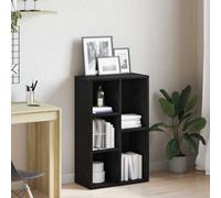 Vidaxl Bookcase Black Oak 50X25X80 Cm Engineered Wood