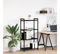 Bookshelf Black Oak 60x30x120cm Engineered Wood Tiered Industrial Shelf Sturdy