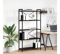 Bookshelf Black Oak 80x30x155cm Engineered Wood Tiered Industrial Storage Units