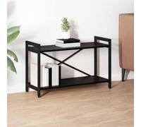 Bookshelf Black Oak 80x30cm Engineered Wood Tiered Industrial Freestanding Frame