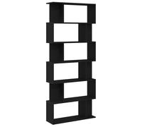 vidaXL Bookcase Black Oak 80X24X190.5 Cm Engineered Wood, Black