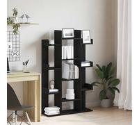 Vidaxl Bookcase Black Oak Engineered Wood Medium Minimalistic, Black