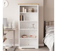 vidaXL Bookcase Bookshelf Sideboard Cabinet BODO Brown Solid Wood Pine 5-Tier