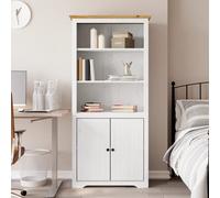 Vidaxl Bookcase Bodo White And Brown 80X40X172 Cm Solid Wood Pine Bookcases