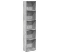 vidaXL Bookcase Bookshelf Rack Storage Cabinet Concrete Grey Engineered Wood
