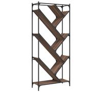 vidaXL Bookcase Bookshelf Side Cabinet Brown Oak Engineered Wood and Metal