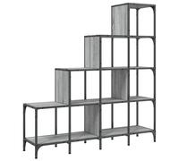 vidaXL Bookcase Bookshelf Side Cabinet Grey Sonoma Engineered Wood and Metal