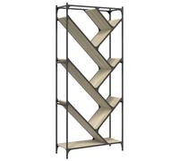 vidaXL Bookcase Bookshelf Side Cabinet Sonoma Oak Engineered Wood and Metal