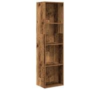 vidaXL 4 Shelf Old Wood Bookcase - Size: 152 x 30 x 40cm - Brown - Wilko