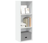 vidaXL 3 Shelf White Bookcase - Size: 114 x 30 x 40cm - Wilko
