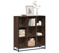 vidaXL Bookcase Bookshelf Storage Cabinet Brown Oak Engineered Wood and Metal