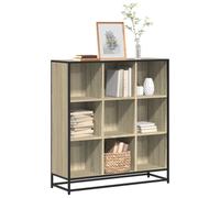 vidaXL Bookcase Bookshelf Storage Cabinet Sonoma Oak Engineered Wood and Metal