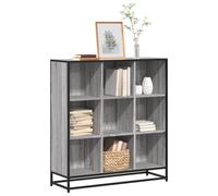 vidaXL Bookcase Bookshelf Storage Shelf Grey Sonoma Engineered Wood and Metal