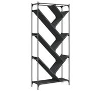 vidaXL Bookcase Black 79X30X180 Cm Engineered Wood And Metal, Black