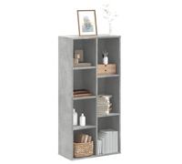 vidaXL Bookcase, Storage Cabinet for Living Room, Book Shelf for CDs Display, Storage Shelf, Book Rack, Modern Style, Concrete Grey Engineered Wood