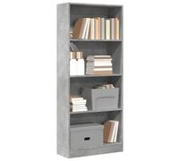 vidaXL Bookcase Concrete Grey 60x24x143 cm Engineered Wood