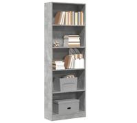 vidaXL Bookcase Concrete Grey 60x24x176 cm Engineered Wood