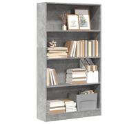 vidaXL Bookcase Concrete Grey 80x24x143 cm Engineered Wood