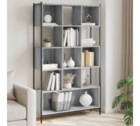 vidaXL Bookcase Grey Sonoma 102x28x172 cm Engineered Wood