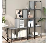 vidaXL Bookcase Grey Sonoma 122x30x132 cm Engineered Wood and Metal