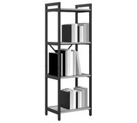 vidaXL Bookcase Grey sonoma 40 x 30 x 118 cm Engineered wood, Adjustable Feet, Multi-Tiered Stand, Industrial Bookshelf, Storage Shelf Unit, Living Room Organizer, Functional Display Rack