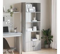 Vidaxl Bookcase Grey Sonoma 70X36X189 Cm Engineered Wood