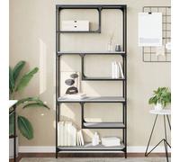 vidaXL Bookcase Grey Sonoma 81x36x176 cm Engineered Wood