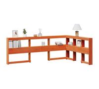 vidaXL Bookcase Headboard L-Shaped Wax Brown 120 cm Solid Wood Pine