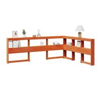 vidaXL Bookcase Headboard L-Shaped Wax Brown 160 cm Solid Wood Pine