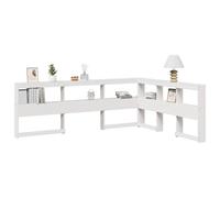 vidaXL Bookcase Headboard L-Shaped White 140 cm Solid Wood Pine