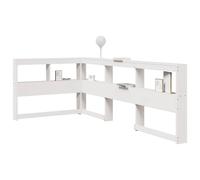 vidaXL Bookcase Headboard L-Shaped White 90 cm Solid Wood Pine