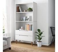 vidaXL Solid Wood Pine Bookcase MOLDE White 85x35x170.5 cm Wooden Storage Rack