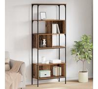 vidaXL 7 Shelf Old Wood Bookcase - Size: 188.5 x 76 x 33cm - Brown - Wilko